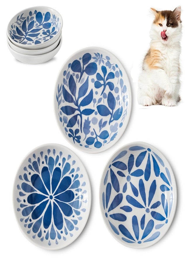 Howise 3 Ceramic Cat Bowls,5.5 inch Wide Shallow Cat Food Bowl for Relief Whisker Fatigue - Image 1